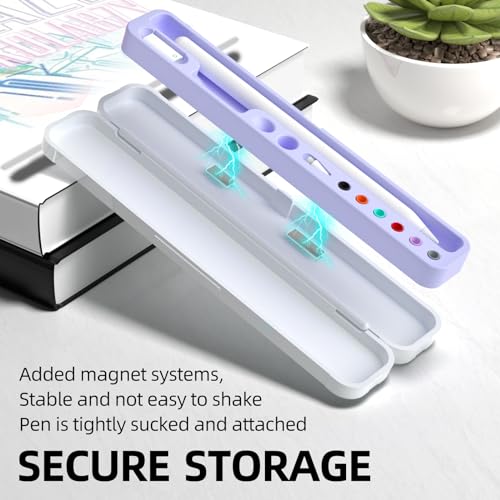 Image of AZF Hard PC&Silicone Magnetic case for Apple Pencil case(Apple Pencil Pro /2nd Gen /1st / (USB-C) / Pro and Samsung Galaxy S-Pen Series Pencil Protection Carrying Case. (Lavender Purple)