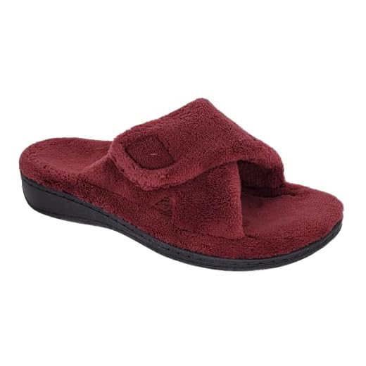Vionic Women's Indulge Relax Slipper - Ladies Comfortable Cozy Adjustable House Slippers that include Three-Zone Comfort with Orthotic Insole Arch Support, Soft House Shoes for Ladies Porot 8 Medium US