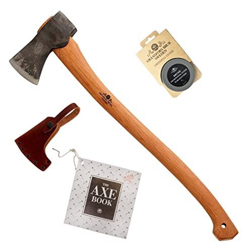 Gransfors Bruk Scandinavian Forest Axe (430) with Ceramic Grinding Stone ...