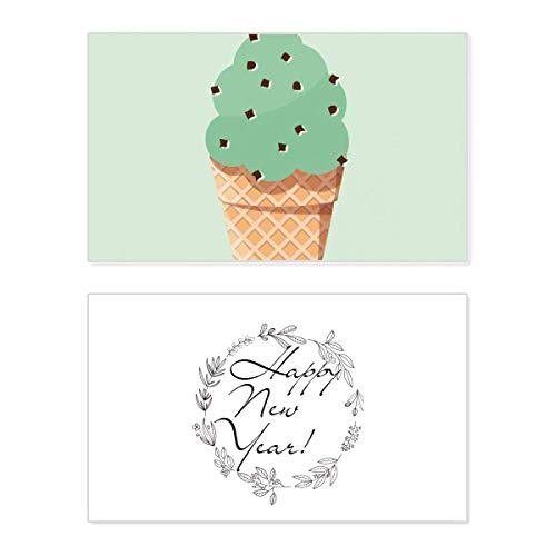 Tarjeta de Año Nuevo con helado de avena verde, el detalle ideal