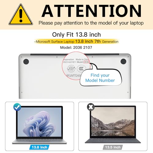 Image of FILMEXT Privacy Screen for Microsoft Surface Laptop 13.8 inch 7th Gen | Model 2036 / 2107, Anti-Spy Filter Anti-Glare (for Surface Laptop 7th 13.8 inch Privacy Screen Protector 2024)