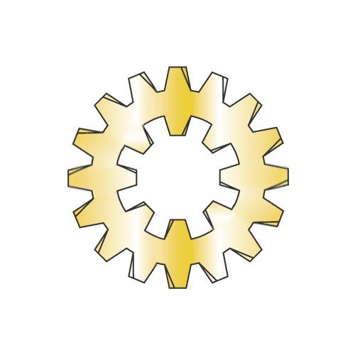 #10 Internal/External Tooth Lock Washers/Steel/Zinc Yellow/Outer Diameter: .580" - .610" / Thickness Range : .028" - .034" (Carton: 10,000 pcs)