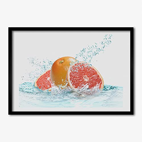 Cadre photo MDF 70x50 cm Tulup avec affiche de pamplemousse pour décoration murale