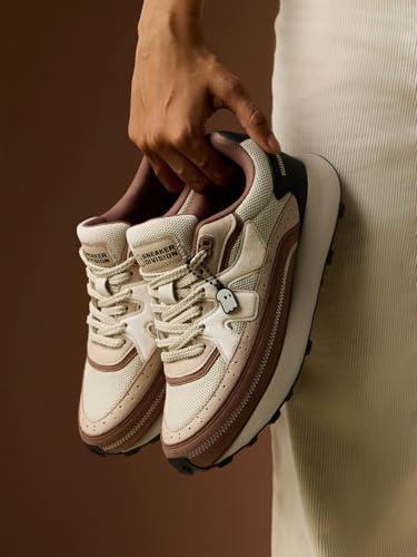 The Souled Store Milano: Women and Girls Low Top Sneakers Retro Trainer Microfiber Suede and Engineered Mesh Cushioned Insole Retro Sole Lace Up Lightweight Breathable - Image 7