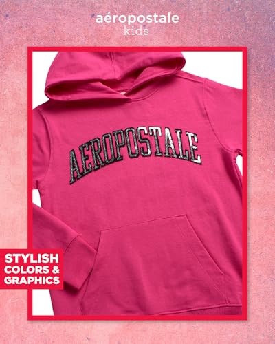 AEROPOSTALE Girls' Sweatsuit Set - 3 Piece Cozy Fleece Pullover Hoodie, Jogger Pants, and Graphic Tee for Girls (Sizes: 7-16)3