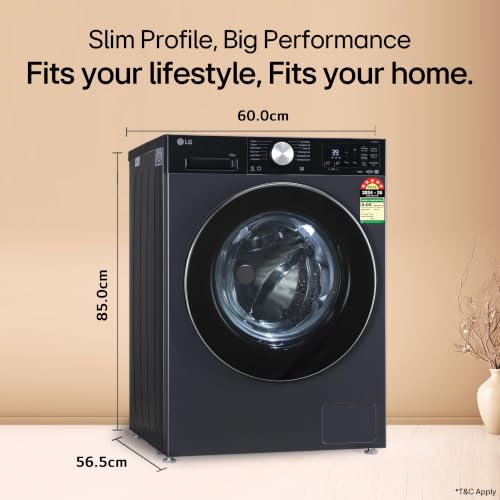 Image of LG 12 Kg, 5 Star, AI DD Technology, Steam Wash, Wi-Fi, 6 Motion DD, Fully-Automatic Front Load Washing Machine (FX1412A5ED, Allergy Care, Ez-Dispense, TurboWash 360˚, 2026 Model, Essence Graphite)
