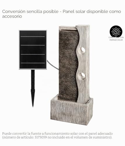 Fuente de jardín Eclipse Dehner de 100 cm con luces LED y acabado gris 3