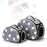 COMFORTABLE & SECURITAIRE ：Coussin rembourré au bas du sac pour le confort de votre chien,Très bonne circulation d'air et ventilation grâce aux inserts en maille résistant aux rayures. De plus, les humains et les animaux peuvent se voir. Avec une fenêtre à glissière à l'avant, l'accès à la caressage ou à l'alimentation est facilité.