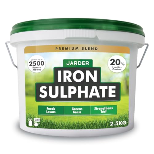 Jarder Iron Sulphate for Lawns 2.5KG - Feeds Lawns - Greens Grass - Strengthens Turf - 20% Rich Iron Content - Covers up to 2500 Square Metres