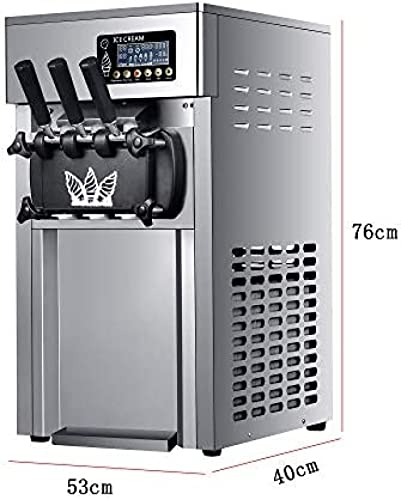 UNDR Kommerzielle Softeismaschine Edelstahl-Eismaschine Mit LCD-Panel Hausgemachte Eismaschine 3 Geschmacksrichtungen Große Kapazität 2 * 3L Trichter Geeignet Für Konditoreien, Cafés,High Credit1 – Bild 4