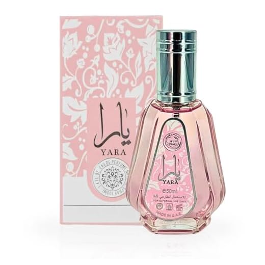 Perfume Yara Eau de Parfum 50 ml, Perfume Árabe para Mujer de Larga Duración, Fragancia Dulce y Acaramelada con Notas Florales y Frutales, Formato Ideal para Llevar en el Bolso o de Viaje (Yara 50ml)