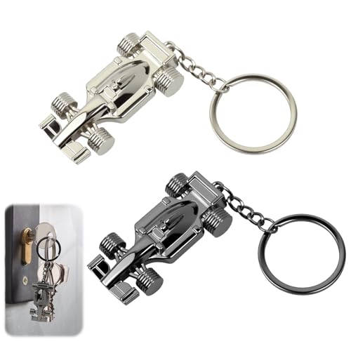 Liqqlex F1 keychain, 2 Pcs Metal Race Car Keychain, F1 merch for Racing Fans, Boyfriend Husband Father or Driver Enthusiasts