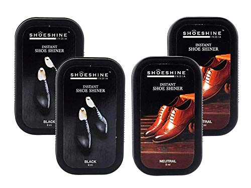 SHOESHINE Leather Boot Polish and Shoe Shiner Sponge, 4 Shiner