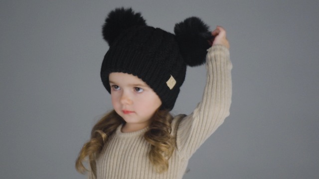 Amazon.com: C.C Exclusives Children Kid Double Pompom Knitted