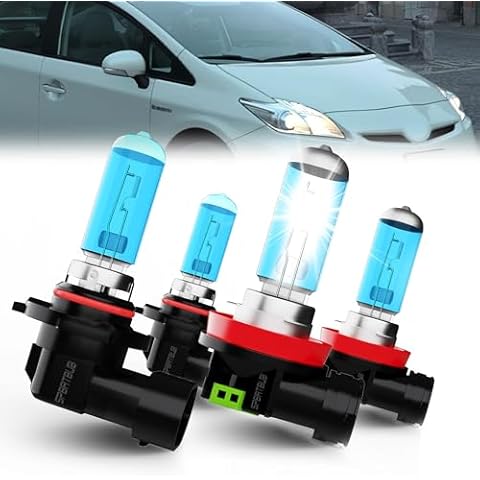 SPBRTBUB compatible with TOYOTA PRIUS 2010 2011 2012 2013 2014 2015 halogen headlight bulbs,9005/HB3/H10 High Beam + H11/H8/H9 Low Beams, Pack of 4 Cover