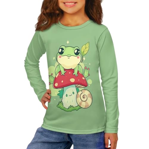 Image of Girls Long Sleeve T Shirt Cute Cartoon Crewneck Shirt for Kids 3-16Y Fall Winter Clothes