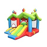 FMOGE Aufblasbare Burg Sommer Outdoor Aufblasbare Wasserrutsche Verdickung Kinderheim Aufblasbare Große Burg Großes Trampolin Für Kinder