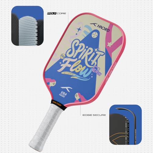 Image of Hundred Spirit X Flow - Pickleball Paddle | 13mm Core | Wide Body Power Paddle | Enhanced Sweet Spot | Ideal for Beginners & Intermediate Players | Free Paddle Bag