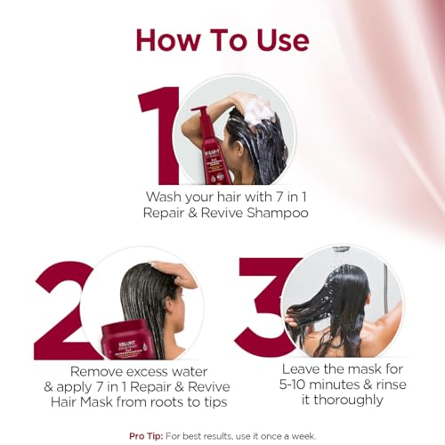 Image of BBLUNT 7 in 1 Repair & Revive Hair Mask for Up To 100% Damage Repair - 250 g | Addresses 7 Signs of Hair Damage | Enriched with Ceramides & Argan Oil