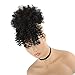 CINHOO Curly Ponytail Wig for Black Women - Afro High Puff Bun Hair Piece With Bangs - Synthetic Drawstring Extension for Natural Hair