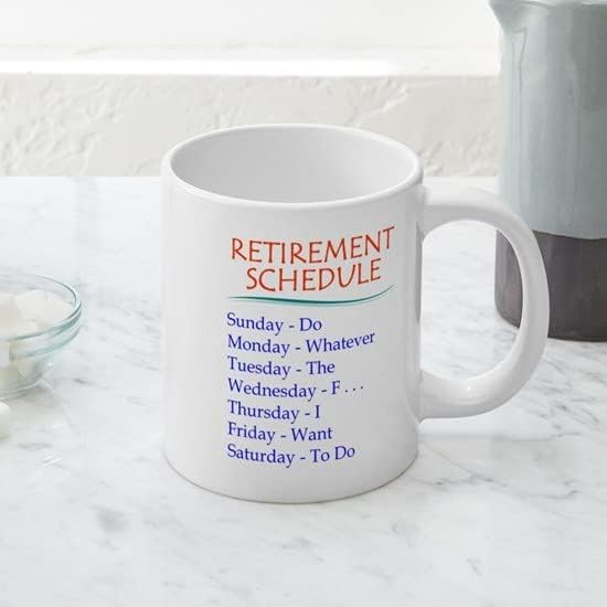 CafePress Retirement Schedule Mugs 20 oz Ceramic Coffee Mega Mug