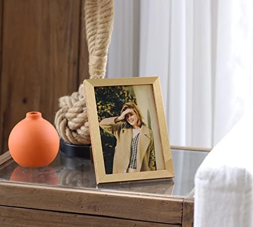 KUSW 7x5 Gold Photo Frame Set of 6, Picture Frame front Real Glass Fits 5 by 7 Inch Pictures/Prints Desktop and Wall Mounted Frame Home Decor