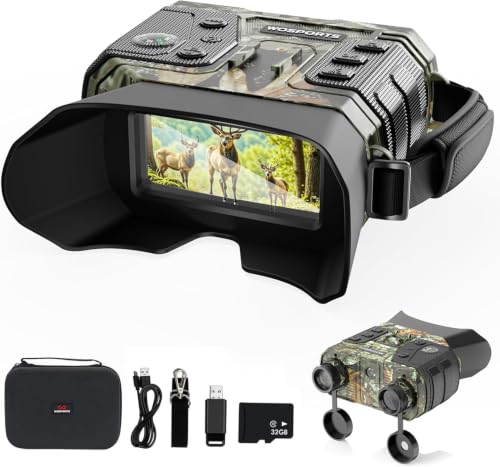 Image of WOSPORTS 4K Infrared Night Vision Binoculars, 32GB Card, 15H Battery