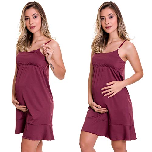 Camisola Amamentação Vinho em Microfibra Lara - GL349