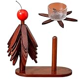 Jubilofex Posavasos de madera - Estera aislante plegable estética - Con soporte y soporte para ollas plegable estético de pañuelos - Para platos, tazas, teteras, vajilla mesa de comedor
