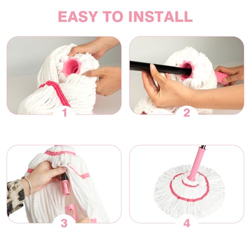 Image of Replacement Mop Head,Suitable for XXFLOWER Self-Wringing Twist Mop | Replacement Self-Wringing Mop,Hand Washable for Floor, Kitchen, Bedroom, Indoor and Outdoor Cleaning (Not Include Handle)