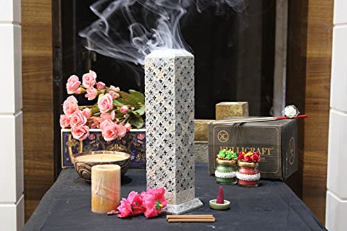 Carry Me Handmade Marble Soapstone Incense Stick Burner | Candle Stick Holder | Tea Light Burner - Perfect Carving For Gifting. Decorative Home And Kitchen Decor (3 X 3 X 11 Inches) #TOP5