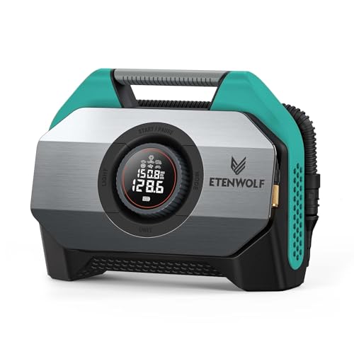 ETENWOLF Vortex S6 Tire Inflator Portable Air Compressor for Heavy-Duty Vehicles, Cordless Air Pump for Car & Inflatables with 19200 mAh Battery, 100%