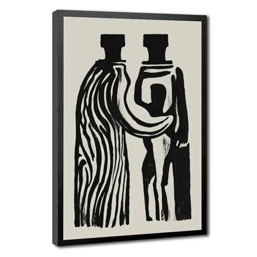 Affiches sur toile silhouette de couple Mnyuein pour habiller un mur vide sans effort