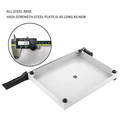 Paper Cutter Guillotine, Paper Cutter and Trimmer with Dual Paper Guide Bars, Heavy Duty Metal Base Trimmer for Home, Office, 12 Sheets Capacity, A4 Size, 12 Inch Cut Length (White)