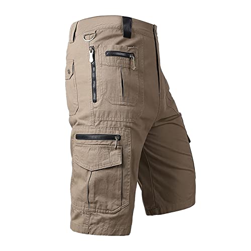 Pantalones Cortos Hombre Trabajo Casual Verano Bermudas Deporte Cómodo Pantalon Corto Cargo con Bolsillos Moda Pantalón Corto Suave Shorts Deportivo Transpirables Ropa Deportiva Ligero Fitness Playa