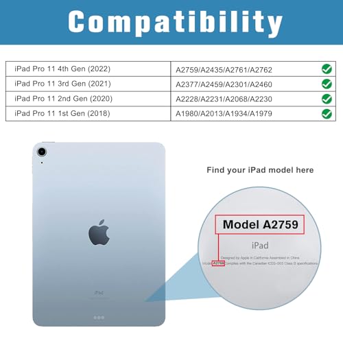 Image of ProCase 2 Pack Screen Protector for iPad Pro 11 4th 3rd 2nd 1st 2022 2021 2020 2018, Tempered Glass Film Guard for iPad Pro 11 4 3 2 1 Gen -Clear