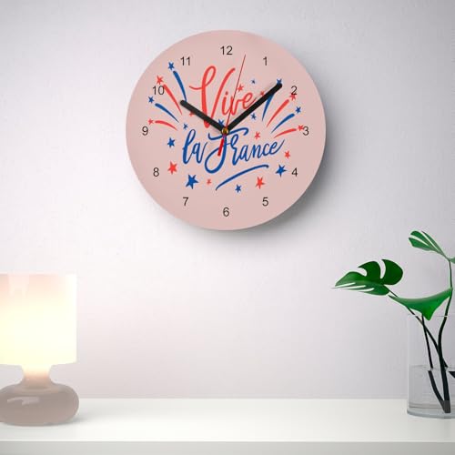 Horloge murale en verre bleu blanc rouge Paris feu d'artifice