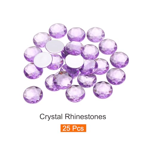 Diamantes acrílicos de 30mm morado claro con base plana 4