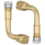 2 Stück 90 Grad Ventilverlängerung, Reifenventilverlängerung Eckventilverlängerung für Auto Motorrad, Fahrrad Roller Kupferventiladapter Eckventilverlängerung