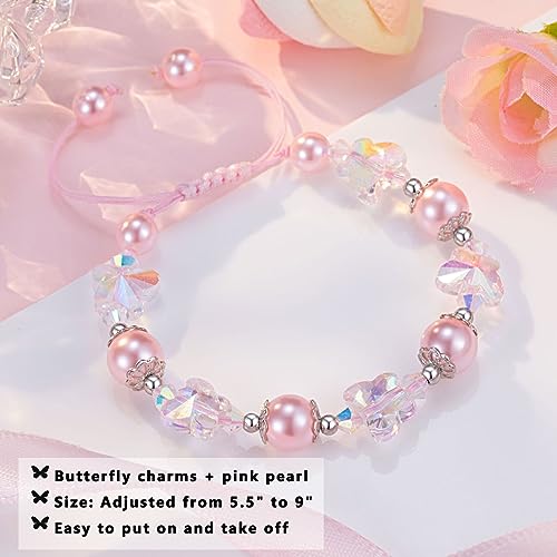 Image of Butterfly Bracelet for Girls, Gifts for 8 10 Year Old Girl Birthday Christmas