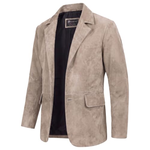 Image of Suede Leather Blazer for Men Suede Sport Coat for Men Blazer Suede Leather Jacket Blazer Coat for Men