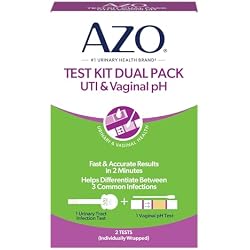 AZO Urinary Tract Infection (UTI) Test Strip + Vaginal pH Test Kit | Urine Test Strips for UTI, Measures Leukocytes and Nitrites, Vaginal pH Detection, Results in 2 Minutes