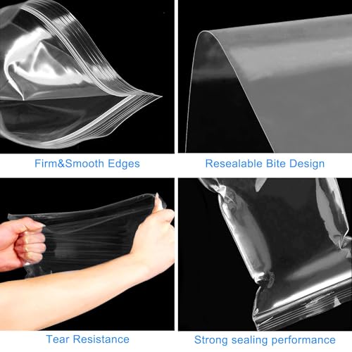 Druckverschlussbeutel zip beutel 40x60cm Verschließbare Plastiktüten Zip Beutel Groß Wiederverschließbare Plastikbeutel, Verdickung Haltbar, Anwendbar Bastelbedarf, Kleideraufbewahrung 25 Stück
