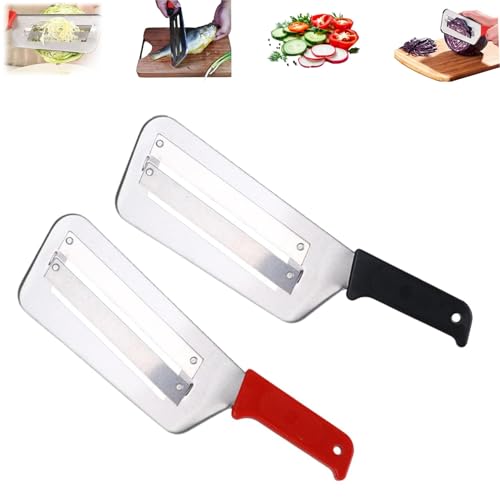 Rallador de doble cuchilla de acero inoxidable, cortador de verduras multifunción, rebanador y rallador de col, herramienta de cocina duradera para chucrut, ensalada de col y pelador de frutas