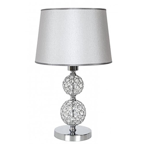 Sobremesa Kegan Cristal 1xe27 Cromo Con Pantalla 50x30d
