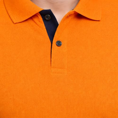 Image of Cotton Polo T-Shirt for Men | Solid Color Regular Fit Collar Neck T-Shirt