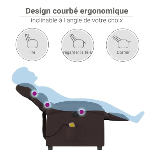 Fauteuil de massage inclinable électrique avec vibrations relaxantes
