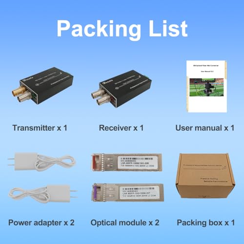Image of Mini 3G-SDI Video Extender with SDI Loop Output 1080P 3G-SDI Fiber Converter Extension of Distances Up to 20km Over Single-Mode Optical Transceiver and Tally or Reverse RS485