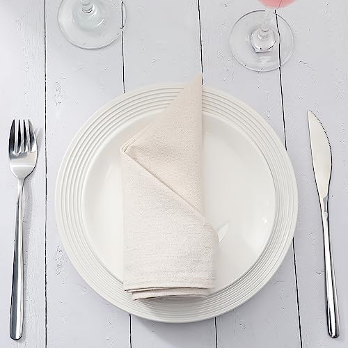Serviettes en coton et lin lavables beige pour table de restaurant - 5