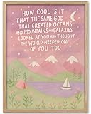 KensTro Natural OAK Wood Same God Creation Framed Wall Art,12x16in Inspirational Christian Bible Canvas Art,Mountain Nursery Decor,Pink Set of 1 for Christian Girly Dorm Gift for Girl Adoption Gifts